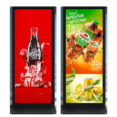 75 Inch Full Screen Floor Standing Digital Signage Kiosk 86 Inch dengan Resolusi 4K