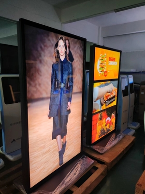 70 Inch Splice Floor Standing Digital Interactive Kiosk Full Screen 4k dengan Sudut Visual 178°