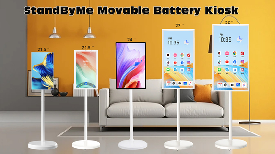 Wireless Smart Portable TV 21.5-32 Inch HD Android Interactive Touch LCD Display dengan 5H atau 9H Baterai Stand