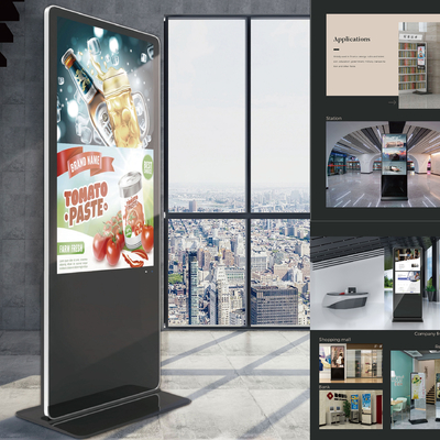 VETO 43 Inch Lantai Berdiri Digital Signage Iklan Display Kiosk Dengan 7 * 24 Auto Media Player