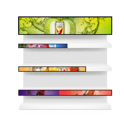 VETO 29 Inch Bar Lcd Display Untuk Rak Supermarket Ultra Wide Stretched Bar Screen HD Video Player Iklan