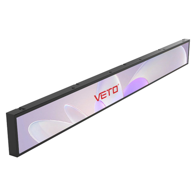 VETO 23,1 Inch Custom Size Indoor Stretched Bar LCD Panel Android Rak Edge Iklan Media Player Bar Lcd Display