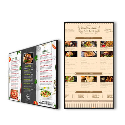 Kualitas VETO Digital Menu Boards Wall Mounted LCD Advertising Display Android Digital Signage Layar FHD untuk Restoran pabrik