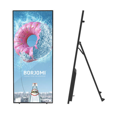 Kualitas VETO 70 Inci Resolusi 4K LCD Iklan Tampilan Digital Portable Signage dengan Roda pabrik