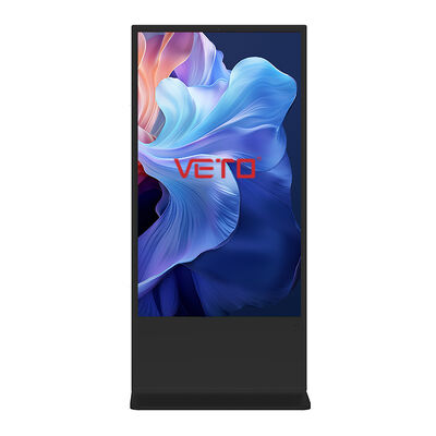 Kualitas VETO 32-86 Inch Floor Standing Digital Signage dengan Resolusi 4K Android OS dan Infrared Touch untuk Iklan Indoor pabrik
