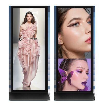 Kualitas VETO 64-98 Inch Full Screen 4K UHD Infrared Touch Screen Lantai Standing Digital Signage dengan Umur 60000H pabrik