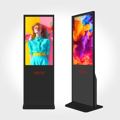 Kualitas VETO 43 Inch Floor Standing LCD Advertising Player Produsen Tampilan Digital Signage Ultra-tipis pabrik