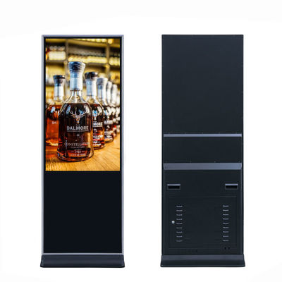 VETO 43 49 55 Inch Lantai Berdiri Layar LCD Digital Signage 4K Kapasitif Reklame Indoor Layar sentuh