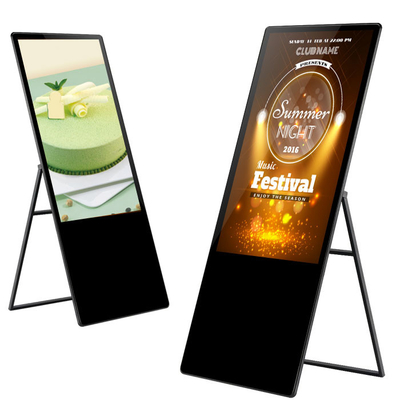 Penjualan Panas Veto 43 49 55 Inch Portabel Iklan Portabel Layar Sentuh Kapasitif LCD Indoor